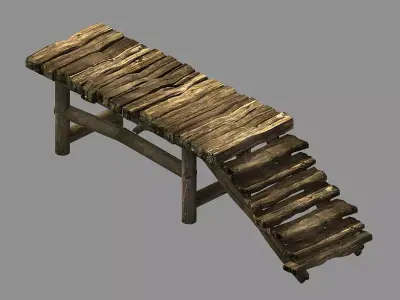 Pier-Wooden Ladder 35 3D model