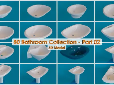 80 Bathroom Collection Part 02 Low-poly 3D model