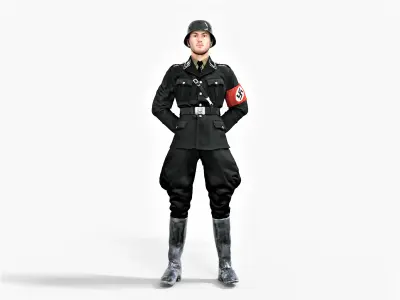German SS Black Uniform WWII  Low-poly 3D model
