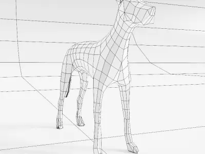 Doberman dog 3d model  Low-poly 3D model