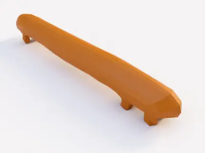 Caterpillar 3d model orange toy worm Low-poly 3D model