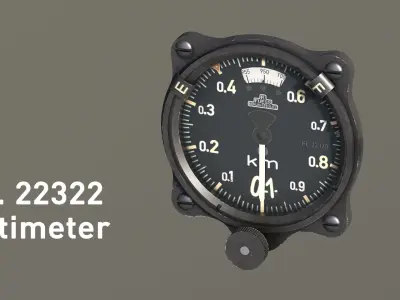 WWII German aircraft instruments Low-poly 3D model