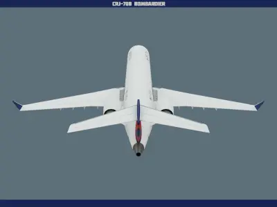 CRJ700 Delta Low-poly 3D model