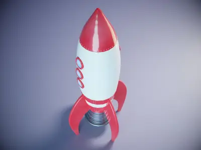 Cartoon Rocket PBR  Low-poly 3D model