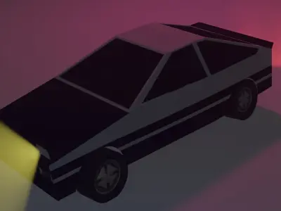 Low-poly Toyota AE86 Free low-poly 3D model