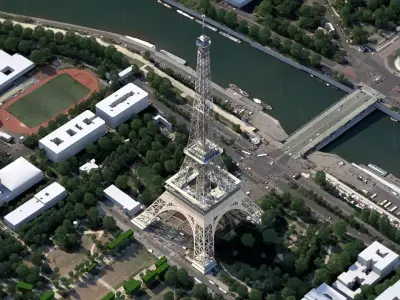 Eiffel Tower France Low-poly 3D model