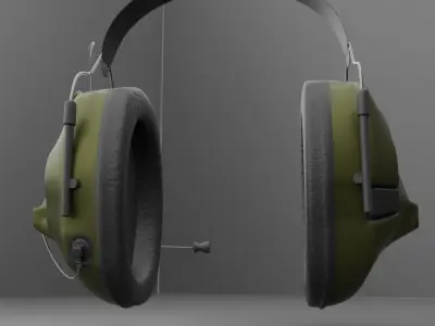 Military Headset Low-poly 3D model