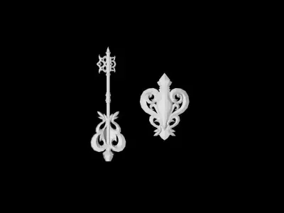 Key - Sword and Shield Low-poly 3D model