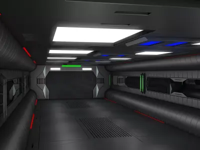 Sci Fi Futuristic Corridor 3D model purchase