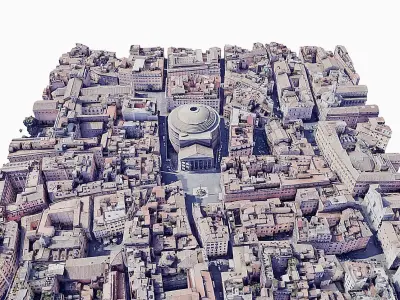 The Pantheon city Low-poly 3D model