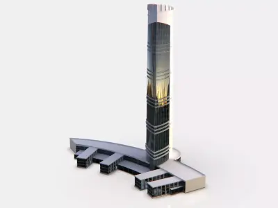 Central Building Low-poly 3D model