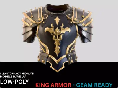 Ebon Shield Armor Low-poly 3D model