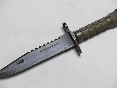 Tactical Battle Knife - M9 Bayonet Combat Knife AAA Game Ready Low-poly 3D model