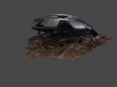 Crashed UFO Low-poly 3D model