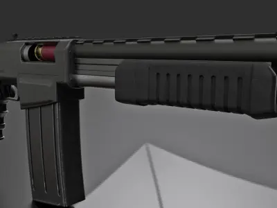 Pump Action Shotgun V01 3D model