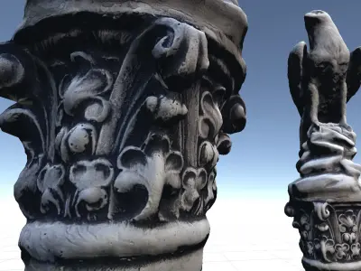 Eagle Statue Low-poly 3D model