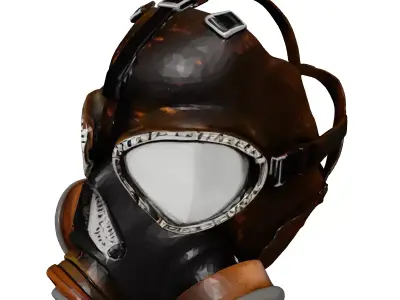 Vintage Rusted Gas Mask 3D model