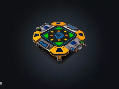 SCI-FI Console V2 Futuristic Control Low-poly 3D model