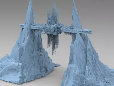 Spaceship cliff base 1 3D model