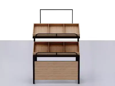 Stall model food display rack - wood Low-poly 3D model