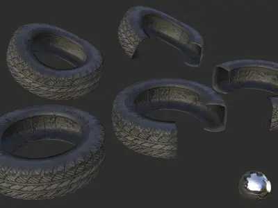 Car Tires Assets Low-poly 3D model