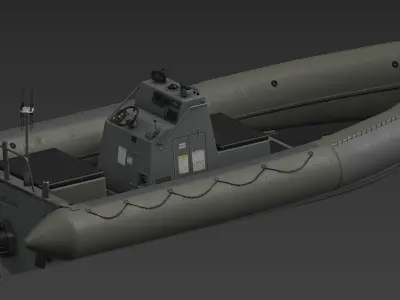 RHIB boat Low-poly 3D model