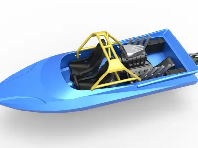 Jet sprint boat Scale 1 to 25 3D print model