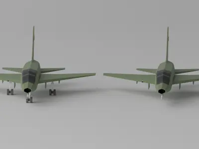 Cartoon F-100 Super Sabre 3D model