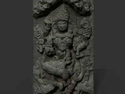 India Temple Wall modular - 221002 Low-poly 3D model