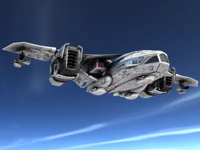 Sci-fy Dropship Low-poly 3D model