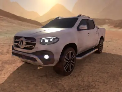 dirty pickup truck Low-poly 3D model