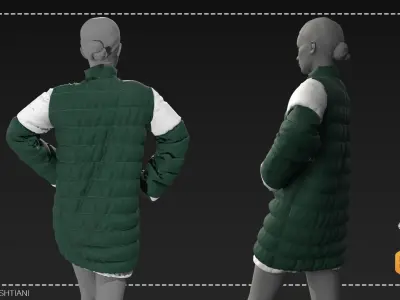 Winter Coat15  MarvelousDesigner CLO3D ZPRJ FBX OBJ MTL 3D model