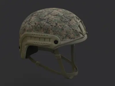 Ops Core Fast helmet foliage green with marpat camo 3D model