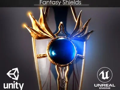 Fantasy Shields Low-poly 3D model