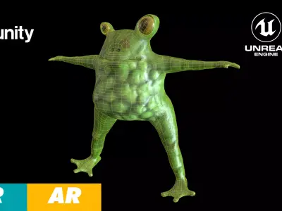 Frog Freaky Low-poly Low-poly 3D model