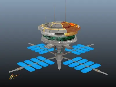 Zebra Station Low-poly 3D model