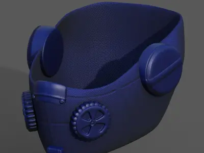 Gas mask respirator scifi military futuristic technology  Low-poly 3D model