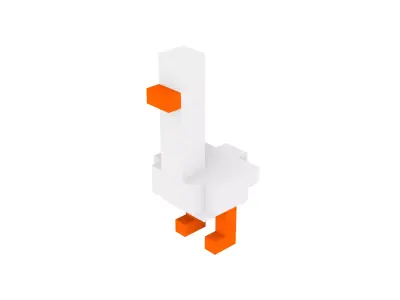 WHITE SWANS VOXEL ANIMAL Low-poly 3D model