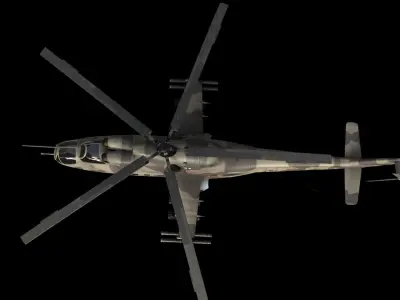   Mil Mi-24 Hind Attack Helicopter Low-poly 3D model