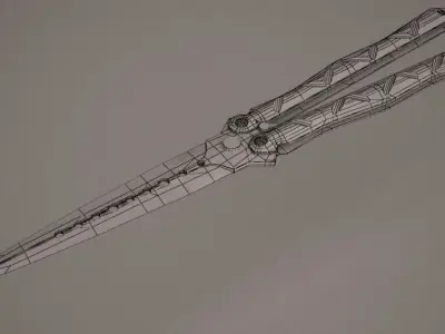 Butterfly knife Low-poly 3D model
