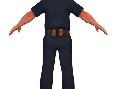 LowPoly Man Boss Slave Driver Chief Low-poly 3D model