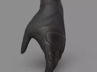 Military Gloves Low Poly Baked Low-poly 3D model