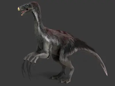Realistic Therizinosaurus Low-poly 3D model