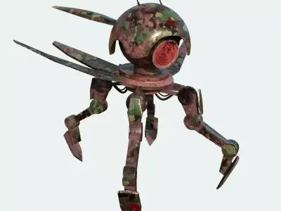 Military robot scout Free low-poly 3D model