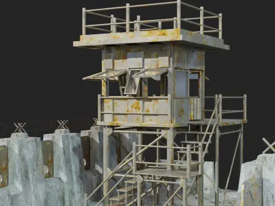 Military Pos Low-poly 3D model