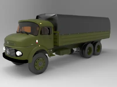 Old Mercedes Benz Military Truck 3D model