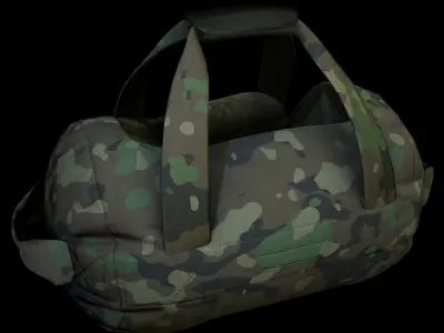 Opened Duffel Bag -empty Low-poly 3D model