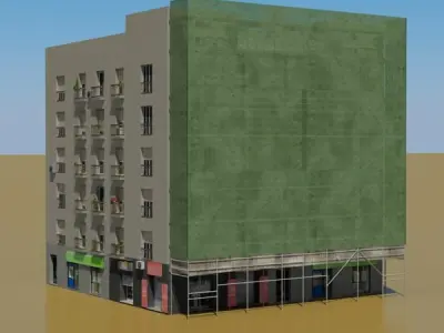 Building with covering 3D model