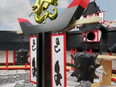 historic Japanese training Center 3D model