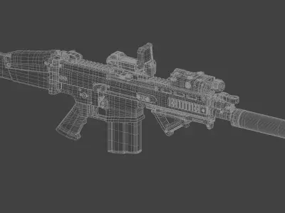 US SOCOM MK17 SCAR 3D model